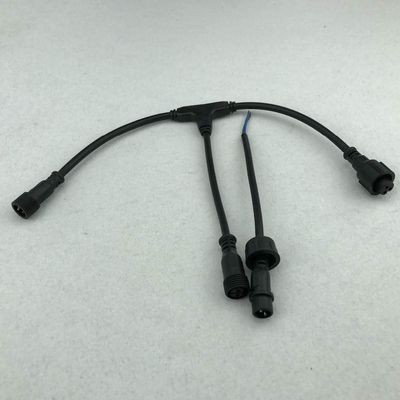 Davitu (3-2-3) xConnect 3 core T type waterproof splitter(the middle is 2core);with 2 core male;BLACK color;for power injection use