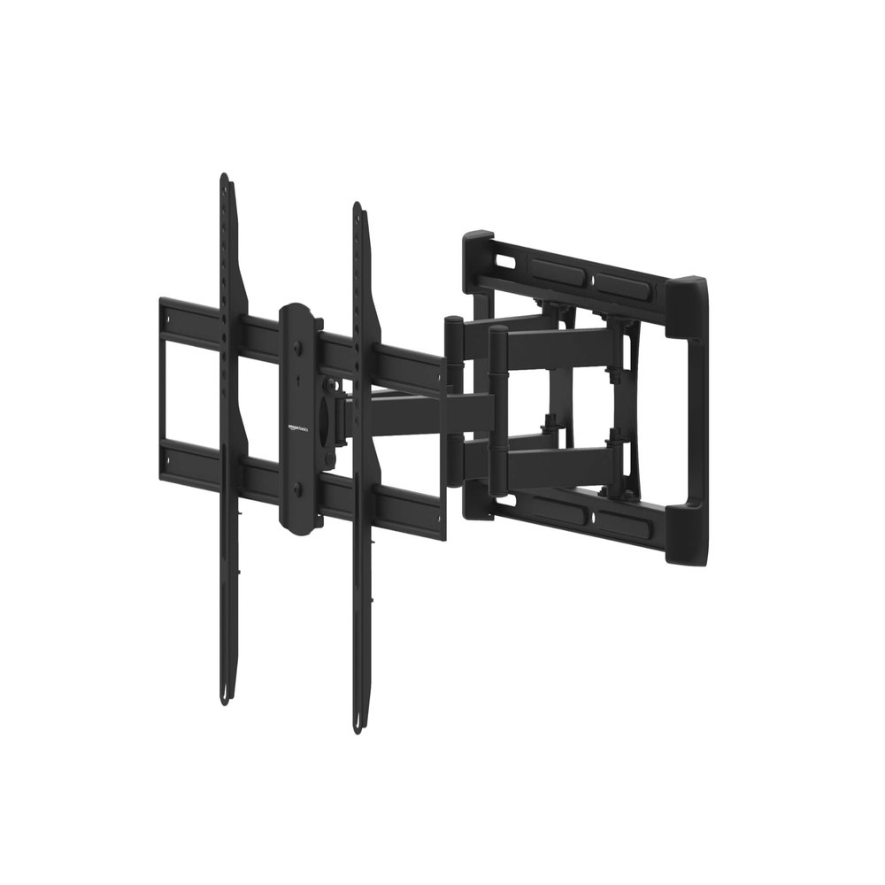 Amazon Basics Heavy Duty Dual Arm, Full Motion Articulating TV Mount for 37" to 80" TVs up to 132 lbs, Fits LED LCD OLED Flat Curved Screens, Black