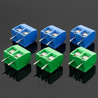 Davitu 20PCS/LOT KF301-2P KF301-5.0-2P KF301 Screw 2Pin 5.0mm Straight Pin PCB Screw Terminal Block Connector Blue and green - (Color: Green)