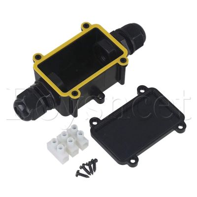 Davitu Plastic Waterproof IP68 Outdoor 2 Way Junction Box with Terminal Black