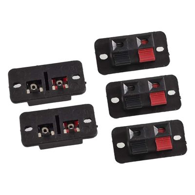 Davitu Davitu Hot 5 Pcs Red Black Single Row 2 Positions Push in Jack Speaker Terminal