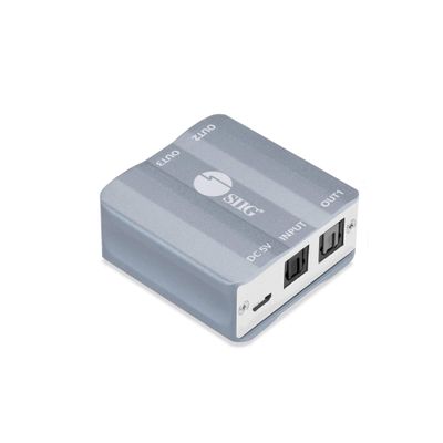SIIG 1x3 Digital Toslink SPDIF Splitter, 1 Input and 3 Output Optical Signal Amplifier, Supports LPCM, AC3, DTS and Sample Rate up to 192KHz with 24-bit Audio, TAA Compliant (CE-AU0211-S1)
