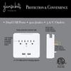 Glamsockets Decorative Wall Mount Surge Protector with 3 Outlets, Dual USB Charging Ports and Phone Holder - USB Charging Center/Multi Function Wall Tap (Abstract Vines) view 3