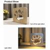WALKKING WAYS Creative Wood Lamp, LED Night Light/3D Wood Carving Dog Claw Pattern USB Portative Mood Lamp for Bedroom Living Room Nightstand view 3