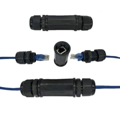 VizGiz 2 Pack Waterproof RJ45 Coupler IP68 Shielded Ethernet Connector Female to Female CAT6 CAT5E CAT5 Cable Extender Adapter for Outside Security Camera LAN Network CCTV Bullet Cam Surveillance