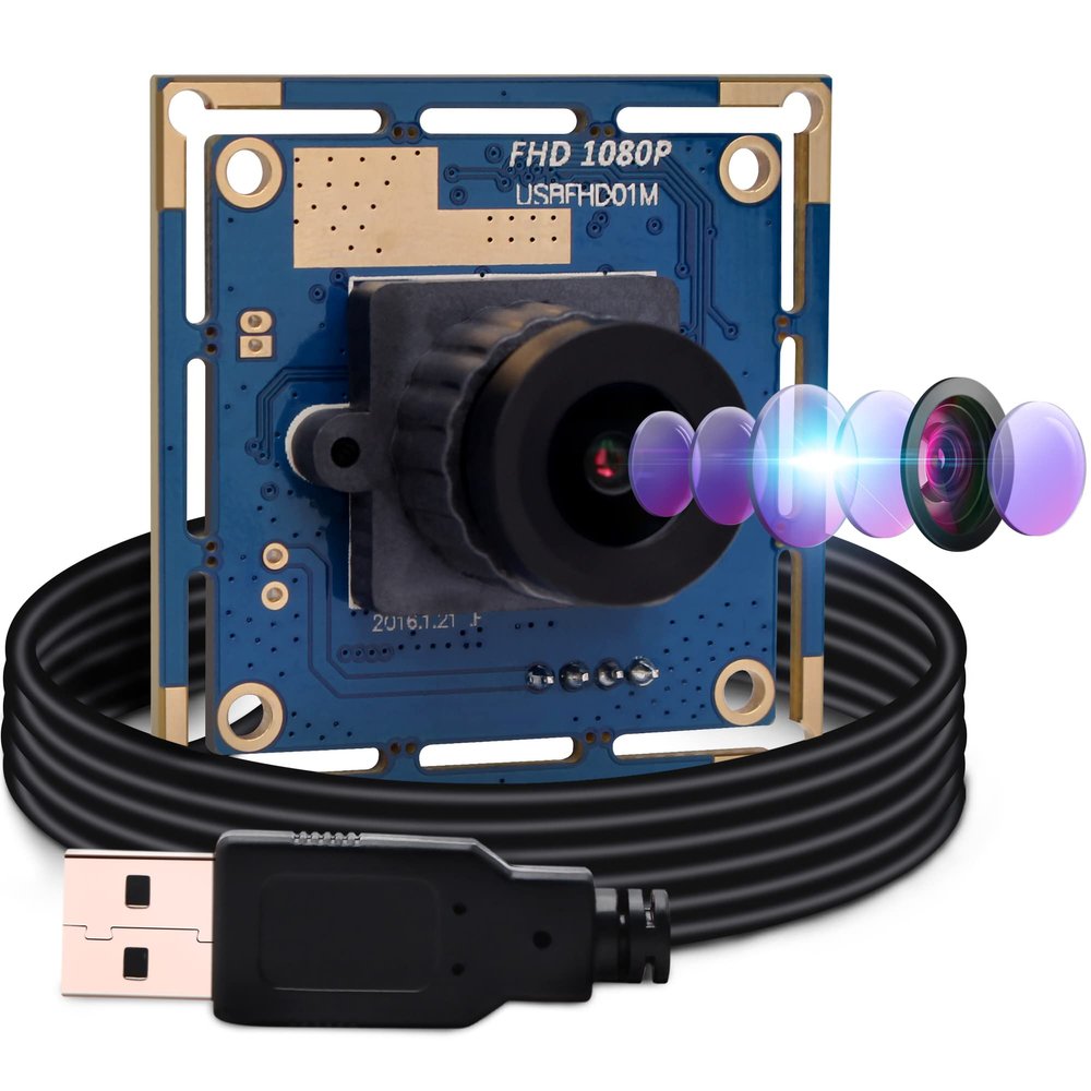1080P USB Camera Module Wide Angle High Speed 3.6mm Lens PC Camera for Computer Mini UVC USB2.0 Lightburn Camera OV2710 USB Security Camera High Frame 100fps Web Camera Board for Raspberry Pi