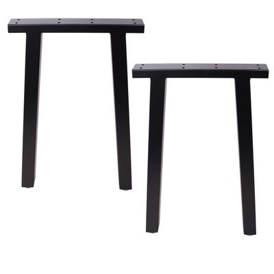 ECLV 18" Dining Bench Legs, Vintage Steel Table Legs, Coffee Table Legs,Computer Desk Legs,Industrial Kitchen Table Legs,Set of 2,Black