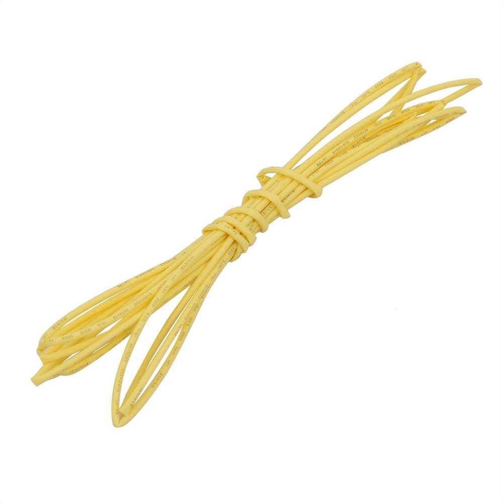 Aexit 2M 0.8mm Electrical equipment Inner Dia Polyolefin Flame Retardant Tube Yellow for Wire Repairing