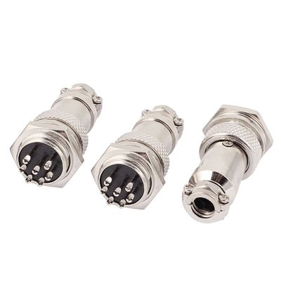 Aexit 3 Pcs Distribution electrical G16-7 Metal M/F Aviation Connector Adapter AC 150V 5A