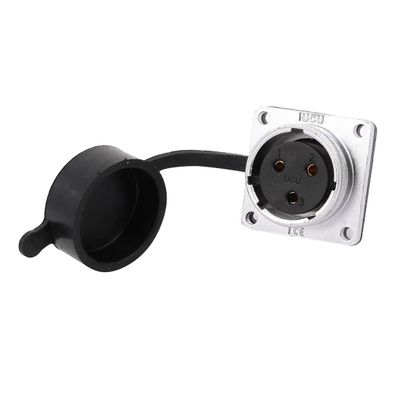Aexit XA24 AC Distribution electrical 500V 25A 3 Terminals Female Aviation Connector Joint w Rubber Cover