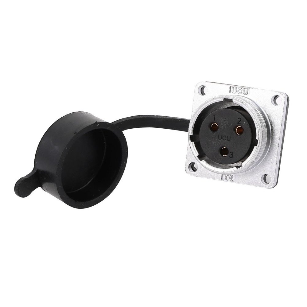 Aexit XA24 AC Distribution electrical 500V 25A 3 Terminals Female Aviation Connector Joint w Rubber Cover