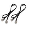 Aexit 2PCS RJ11 Transmission 6P2C Telephone Phone Line Extension Cord Cable White 0.5M Long view 1