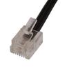 Aexit 2PCS RJ11 Transmission 6P2C Telephone Phone Line Extension Cord Cable White 0.5M Long view 2