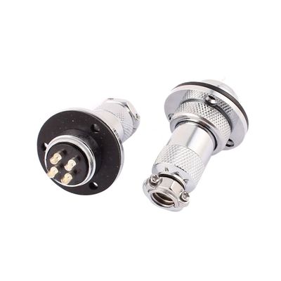 Aexit 2 Sets Distribution electrical GX20-4 Screw Butt Joint Aviation Connector Male Female 4 Pin