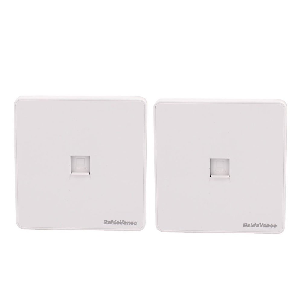 Aexit 2Pcs One Distribution electrical Port PC Computer Network Socket Outlet Wall Plate White CAT6 86mmx86mm