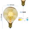 Vintage Edison Bulbs, G50 Globe, 40w, E12 Base (Small), 2-Pack view 2