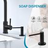 TUTEW Built in Soap Dispenser for Kitchen Sink, Matte Black Countertop Stainless Steel Pump Head, Kitchen Sink Soap Dispenser with 17OZ PET Lotion Bottle view 2