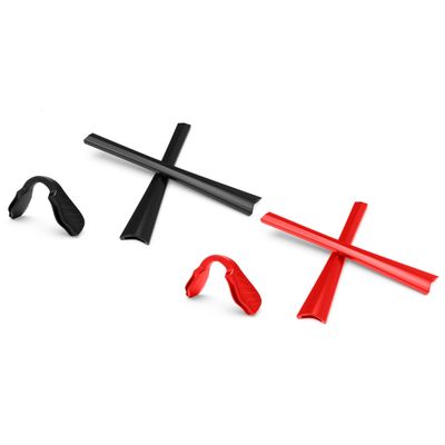 ToughAsNails 2 Pairs Replacement Rubber Kits Ear Socks and Nose Pads for Oakley Radar Path/Edge/Range/Pitch/Radar XL Sunglasses Black&Red