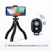 Acuvar Cell Phone Tripod with Remote, 10 Flexible Mini Tripod Stand, Phone Holder & GoPro Adapter, Bendable Travel Tripod for Video Recording, Vlogging, Smartphones, Cameras view 3