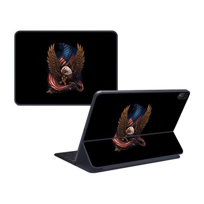 MightySkins Skin Compatible with Apple iPad Pro Smart Keyboard 11" (2018) - Eagle and Flag - Protective, Durable, and Unique Vinyl Decal wrap Cover - Easy to Apply, Remove - Made in The USA