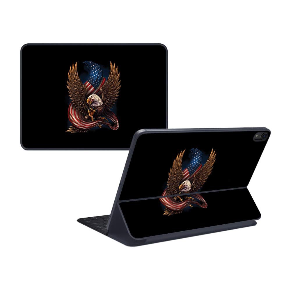 MightySkins Skin Compatible with Apple iPad Pro Smart Keyboard 11" (2018) - Eagle and Flag - Protective, Durable, and Unique Vinyl Decal wrap Cover - Easy to Apply, Remove - Made in The USA