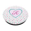 Hearts Monogram Initial Letter K Red Pink Teal Hearts PopSockets PopGrip: Swappable Grip for Phones & Tablets view 2