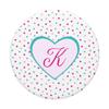 Hearts Monogram Initial Letter K Red Pink Teal Hearts PopSockets PopGrip: Swappable Grip for Phones & Tablets view 3