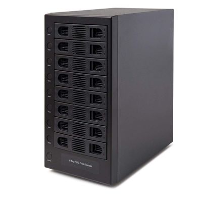 IO CREST Hard Drive Enclosure Supports Multi Bay via USB and eSATA Interface, Black, 8-Bay