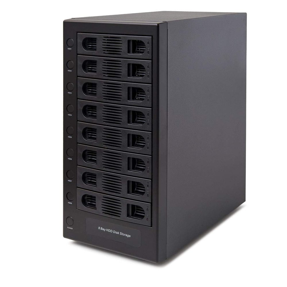 IO CREST Hard Drive Enclosure Supports Multi Bay via USB and eSATA Interface, Black, 8-Bay