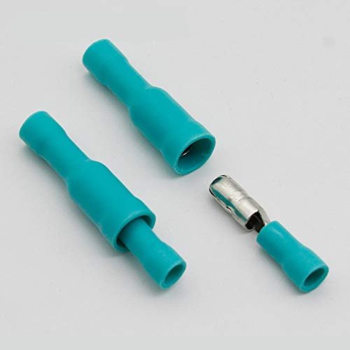 Davitu Female and Male Insulated Electric Connector Crimp Bullet terminal for 22~16 AWG Audio Wiring - (Color: Green)