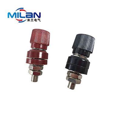 Davitu 1pcs Type 555 555A copper terminal connector terminals M8 Red/Black - (Color: Red)