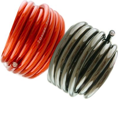 10' ft 2 Gauge 5' RED and 5' Black Car Audio Power Ground Wire Cable Feet AWG