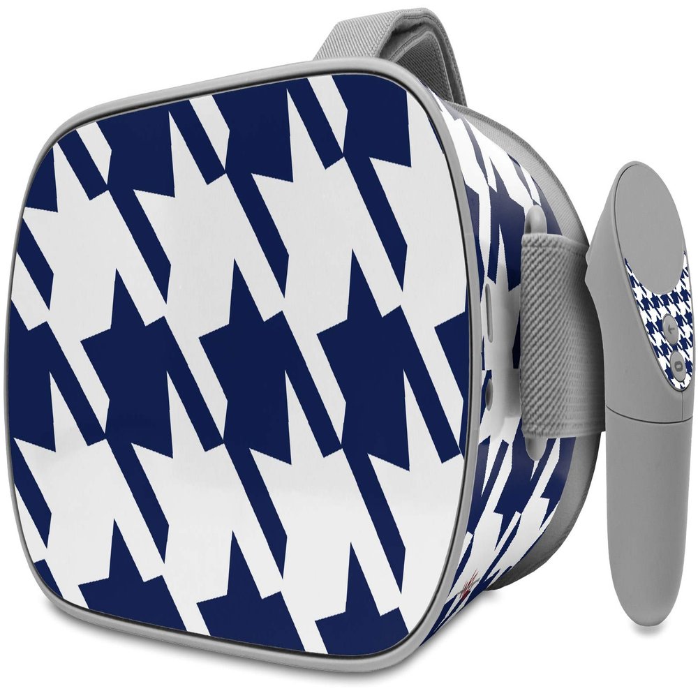 Decal Style Skin Wrap Compatible with Oculus Go Headset - Houndstooth Navy Blue (Oculus NOT Included)