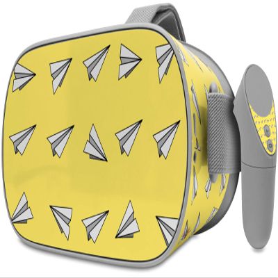 Decal Style Skin Wrap Compatible with Oculus Go Headset - Paper Planes Yellow (Oculus NOT Included)