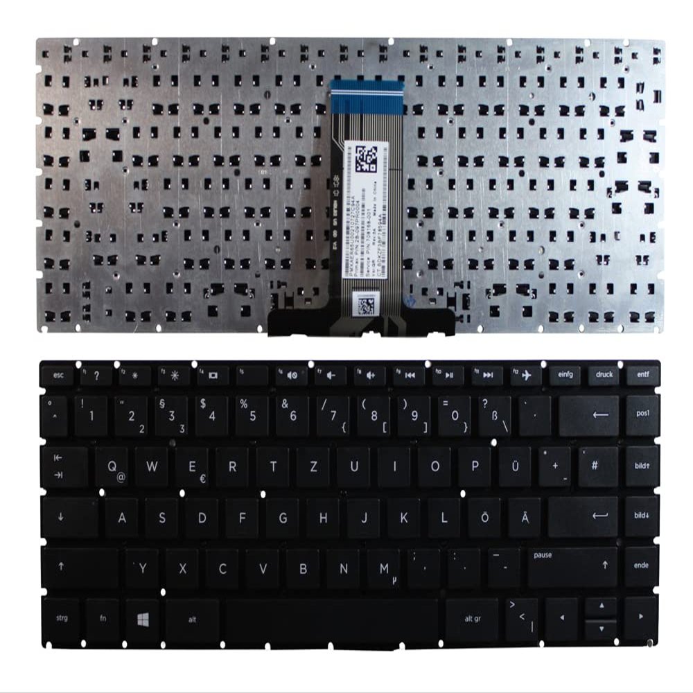 Power4Laptops German Layout Black Replacement Laptop Keyboard Compatible with HP Home 14-bs062TX