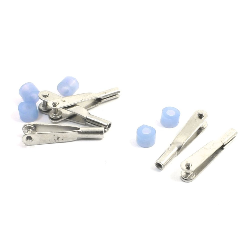 Aexit 5PCS Airplane Electrical equipment Spare Parts Silver Tone 23 x 6 x 4mm M2 Metal Clevis