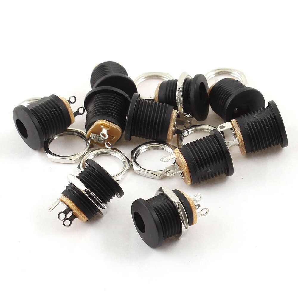 Aexit DC022 2.1x5.5mm Distribution electrical DC Power Jack Socket PCB Mount Connector 10pcs