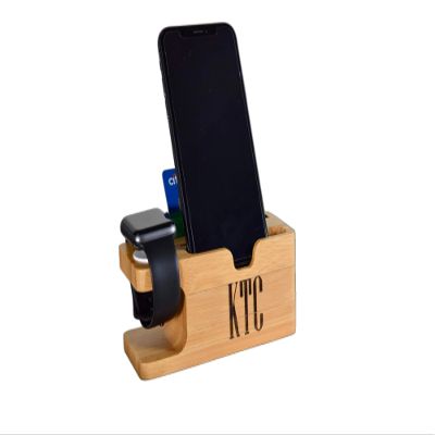 Bamboo Docking Station- Wooden Docking Station- Personalized Gifts- Smart Watch Charging Station- Phone Night Stand - Compatible with Apple Watch