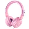 POWMEE M1 Kids Headphones Wired Headphone for Kids,Foldable Adjustable Stereo Tangle-Free,3.5MM Jack Wire Cord On-Ear Headphone for Children (Pink) view 1