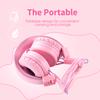 POWMEE M1 Kids Headphones Wired Headphone for Kids,Foldable Adjustable Stereo Tangle-Free,3.5MM Jack Wire Cord On-Ear Headphone for Children (Pink) view 3