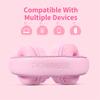 POWMEE M1 Kids Headphones Wired Headphone for Kids,Foldable Adjustable Stereo Tangle-Free,3.5MM Jack Wire Cord On-Ear Headphone for Children (Pink) view 4