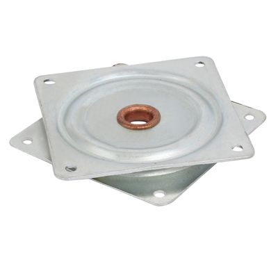 Aexit 75mmx75mmx8mm Metal Power supply and power module Table Chair Rotate Turntable Silver Tone