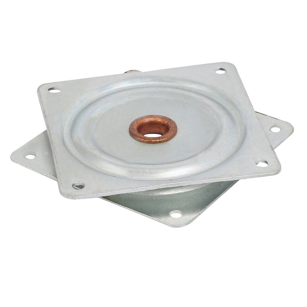Aexit 75mmx75mmx8mm Metal Power supply and power module Table Chair Rotate Turntable Silver Tone