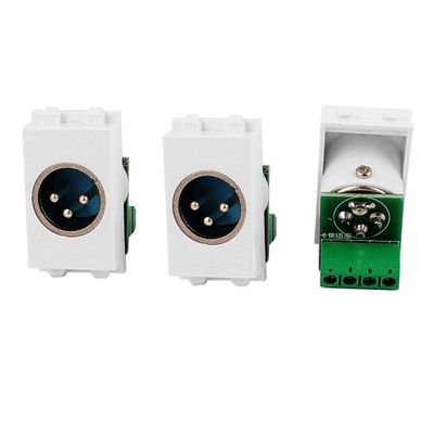 Aexit 3 Pcs Distribution electrical Microphone Audio XLR 3 Terminal Male Cannon Adapter Modular Socket for 128 Wall Plate Panel