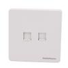 Aexit Double Port Distribution electrical RJ45 + Telephone Connector Socket Outlet Wall Plate White 86mmx86mm view 1