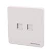 Aexit Double Port Distribution electrical RJ45 + Telephone Connector Socket Outlet Wall Plate White 86mmx86mm view 2