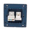 Aexit Double Port Distribution electrical RJ45 + Telephone Connector Socket Outlet Wall Plate White 86mmx86mm view 3