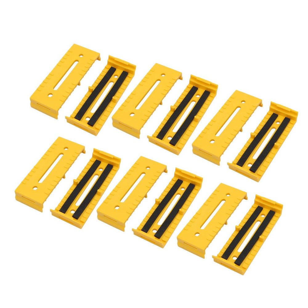 Aexit 12 Pcs Transmission Plastic 110mmx40mmx17mm Cable Holder Wire Organizer Yellow for Office