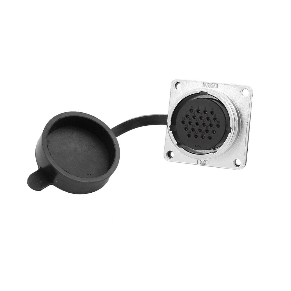 Aexit XA28 AC Distribution electrical 400V 5A 24 Terminals Female Aviation Connector Joint w Rubber Cover