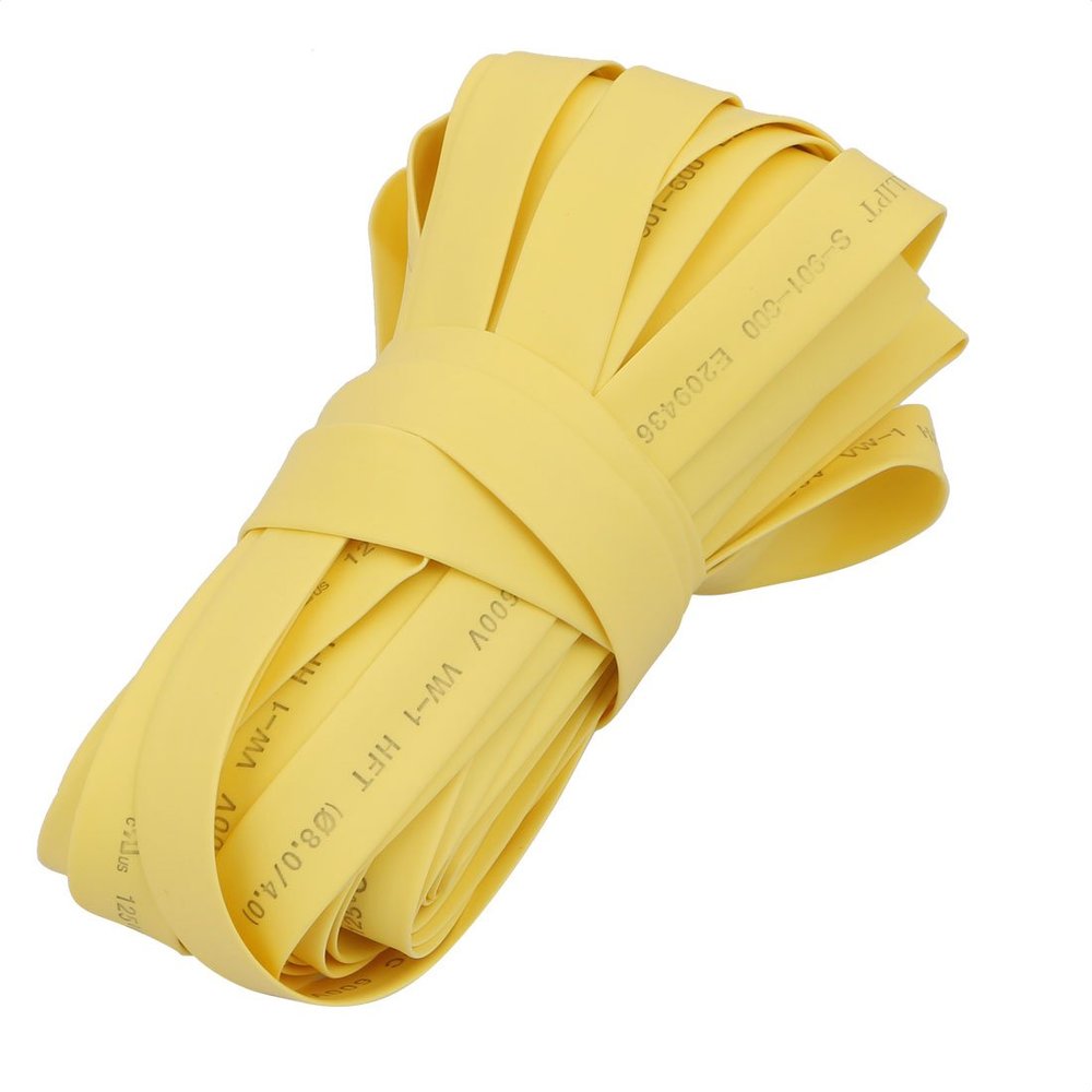 Aexit 10M 0.31in Electrical equipment Inner Dia Polyolefin Flame Retardant Tube Yellow for Wire Repairing